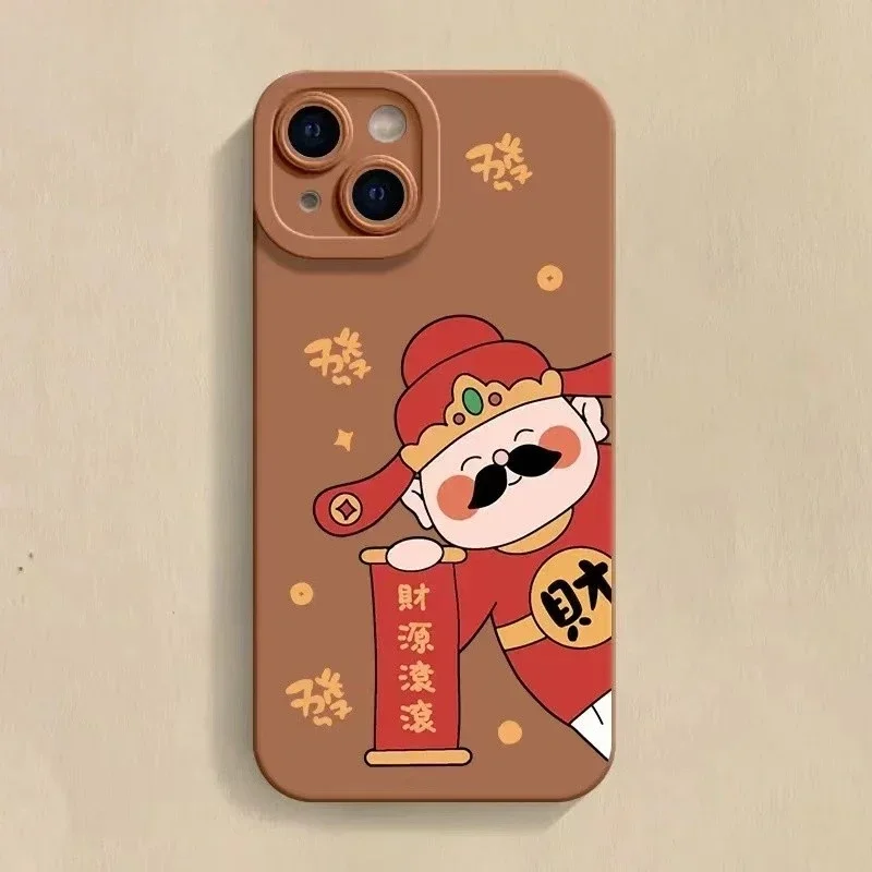 For Realme C15 C12 C11 C2 C1 7i Global 6 6s 5 5s 5i 6i Q 3 Pro XT X2 X Phone Case New Year Get Rich Cute God Wealth Soft Cover