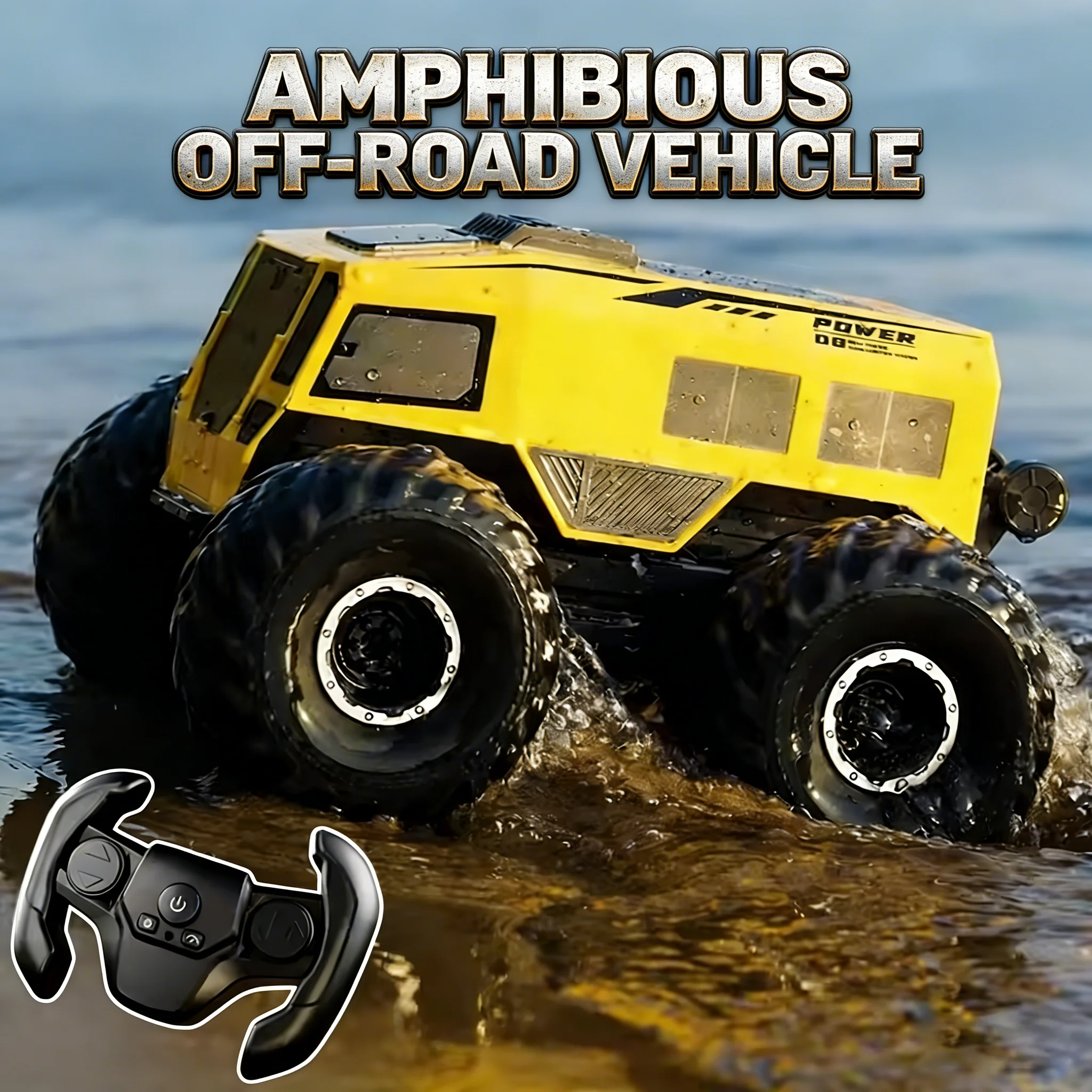 

Радиоуправляемая машинка Jjrc 2-в-1 4WD, внедорожник-амфибия на пульте управления, с подсветкой, подарок для мальчиков и детей