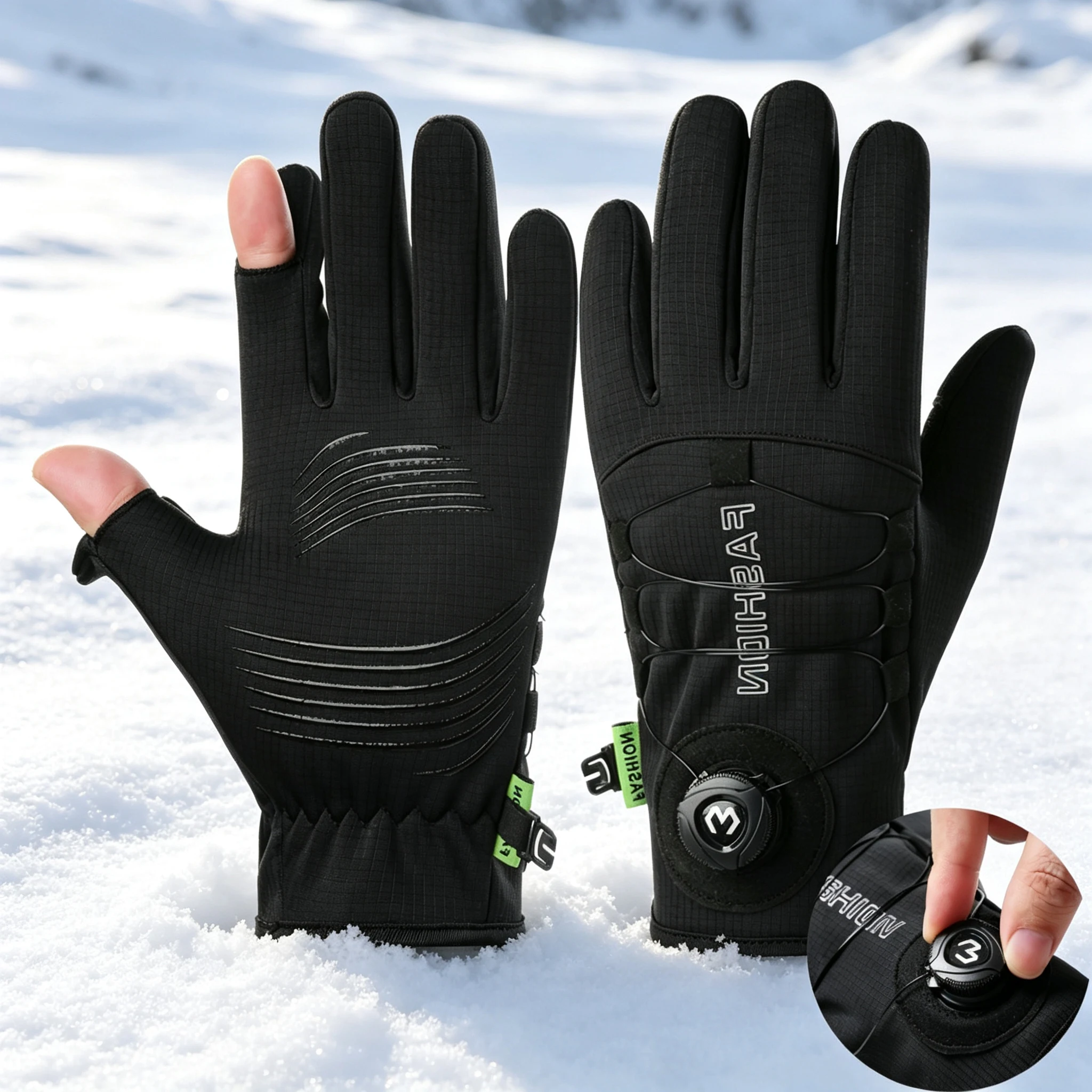 Men Women Winter Warm Touchscreen Gloves, Extended Thickened Windproof Waterproof Sports Gloves for MTB Skiing Cycling Hiking