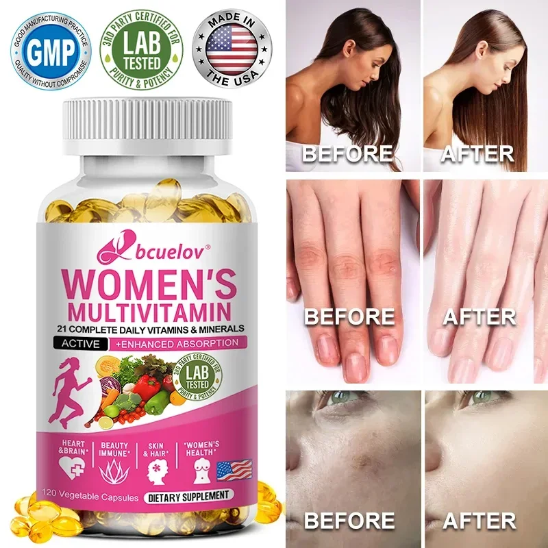 Multivitamin - Aids Nutrient Absorption, Heart Health Supports Strong Nails, Shiny Hair and Healthy Skin Dietary Supplement