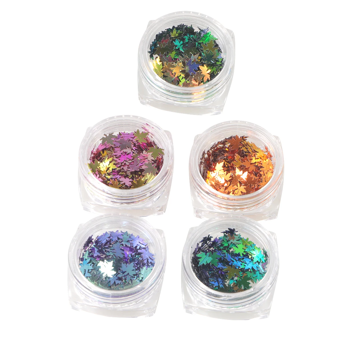

5pcs 5 Boxes Maple Leaf Nail Sequins Colorful Manicure Decorations For Women Diy Glitter Art Nail Shining Pieces Manicure