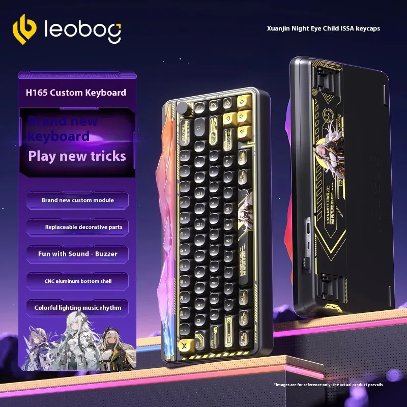 

LEOBOG Hi65 Трехрежимная беспроводная механическая клавиатура с горячей заменой RGB игровая клавиатура Agile 4000 мАч прокладка с мультимедийной ручкой ПК