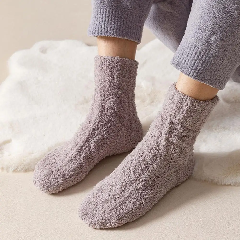 

Cozy Fuzzy Slipper Socks for Women, Coral Fleece Thermal Socks, Winter Warm Home Sleep Socks for Cold Weather