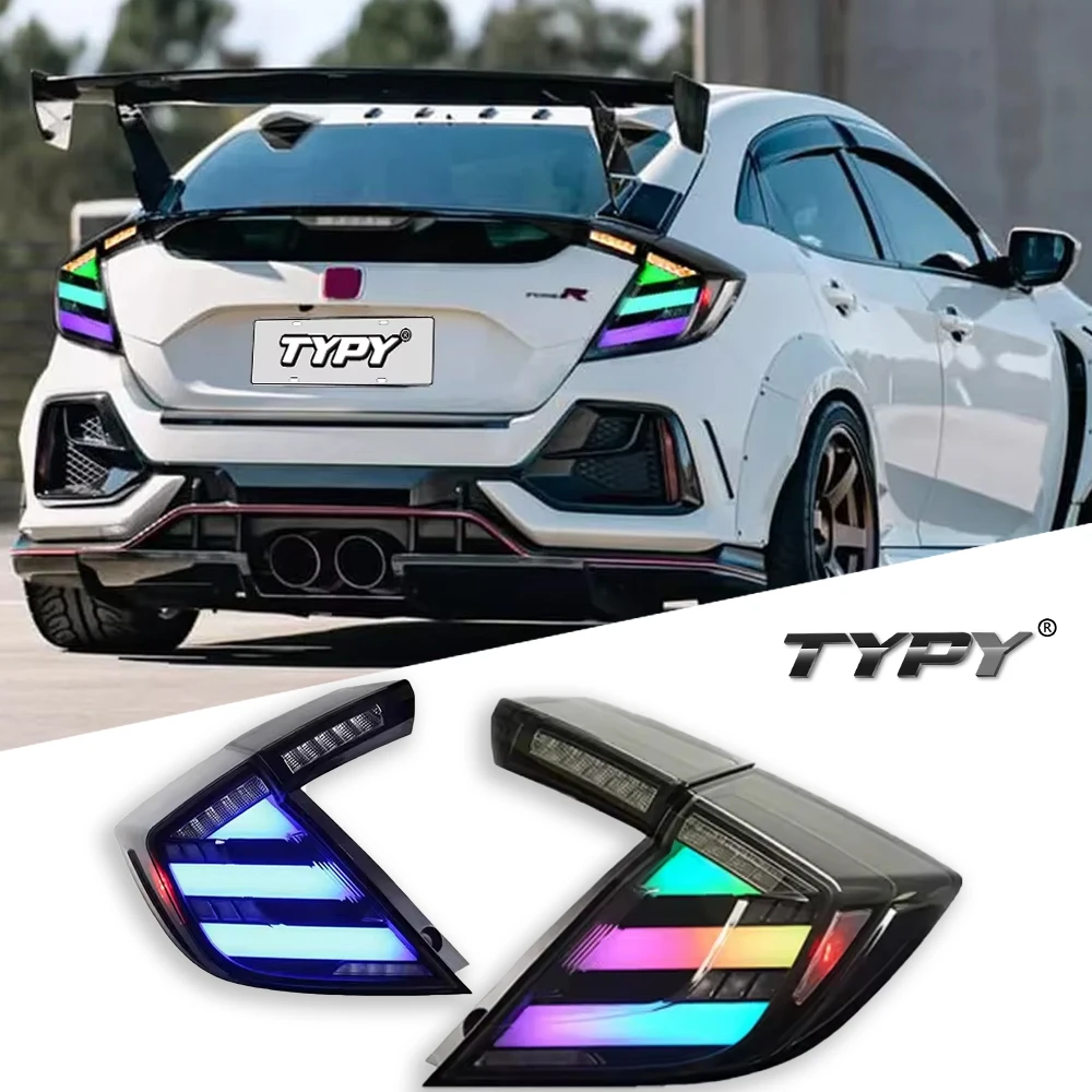 TYPY Car For Honda Civic RGB Taillight 2016-2020 Upgrade Modified to New DRL Dynamic Turn Signal LED Taillight Auto Accessories