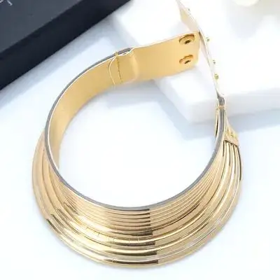 

Gothic African Choker Necklace Chunky Tribal Collar Jewelry for Women Adjustable Africain Fashion Statement Accessory