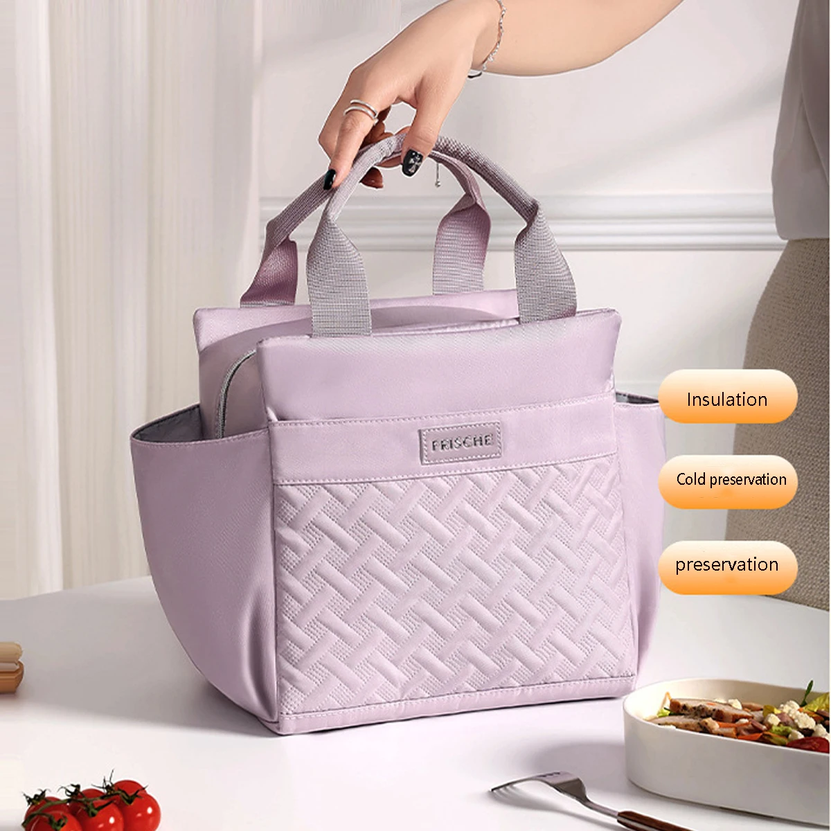 10L Large Capacity Insulation Student Lunch Bag Office Handheld Aluminum Foil Insulation Bag Fresh Keeping Refrigerated Ice Bag image 3