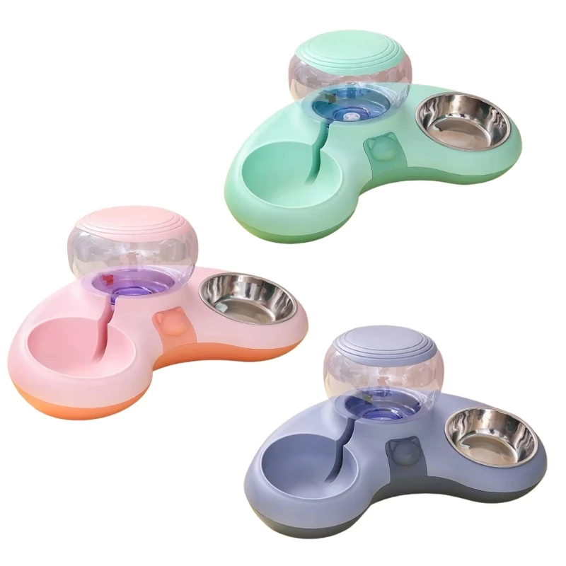 

Slow Feeding Double Bowls Non-slip Base Pet Slow Feeding Dish Automatic Water Dispenser Water Feeding Dropship