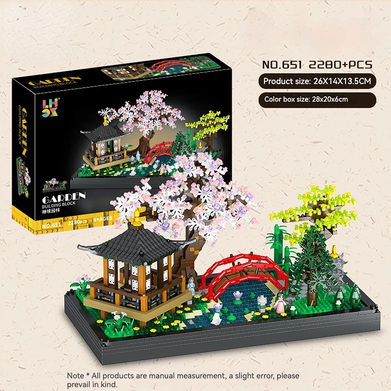 Creative Building Blocks Chinese Tranquil Courtyard Plant DIY Set Bricks For Adults Toys Children Birthday Gifts Home Decoration