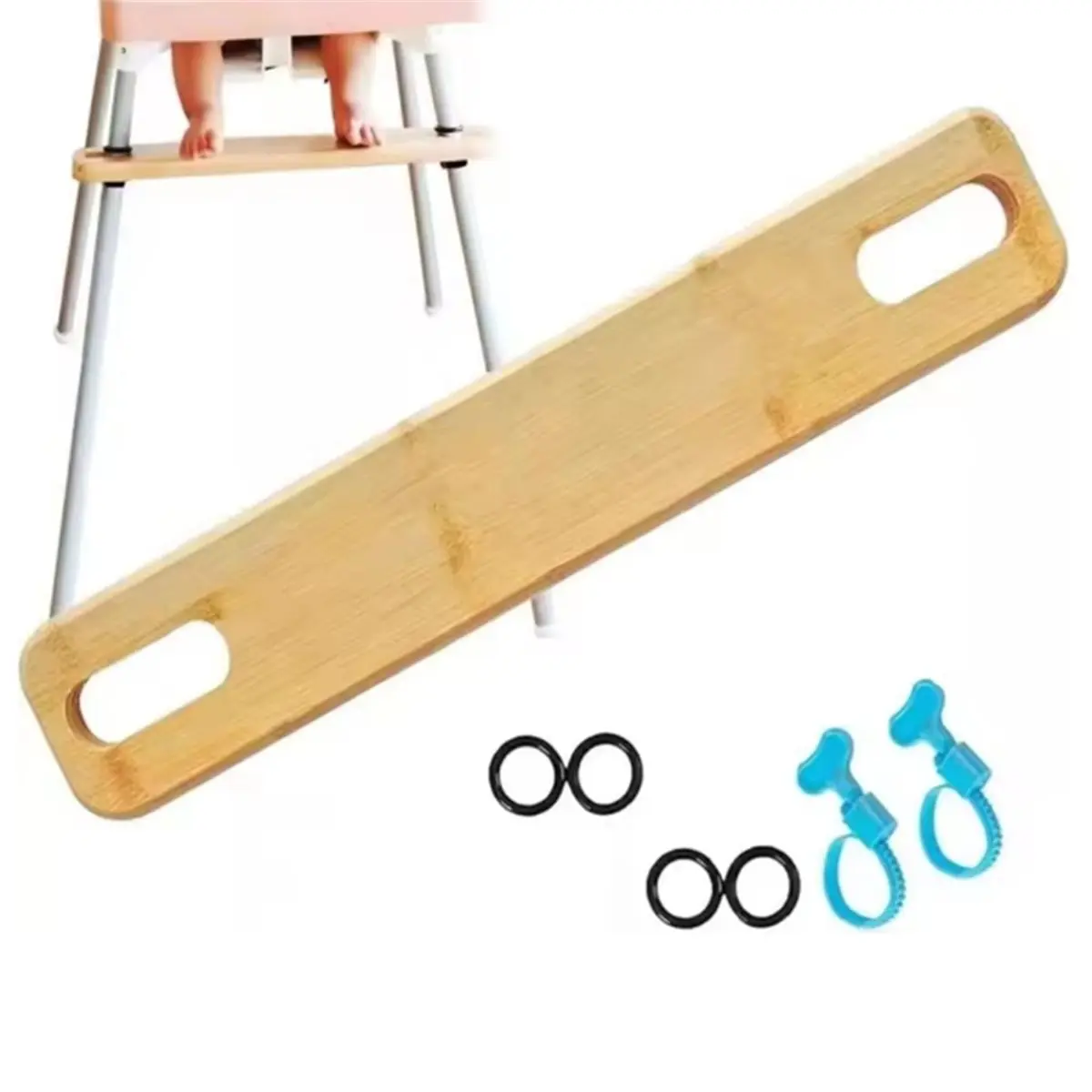 Compatible High Chair Footrest Wooden Material Baby Highchairs Pedal Non-Slip Highchair Accessory