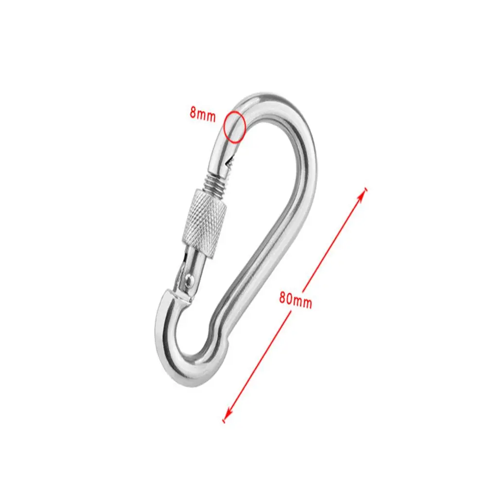 304 Stainless Steel M8*80mm Multifunctional Spring Snap Carabiner Quick Link Lock Ring Hook snap shackle Chain Fastener Hook