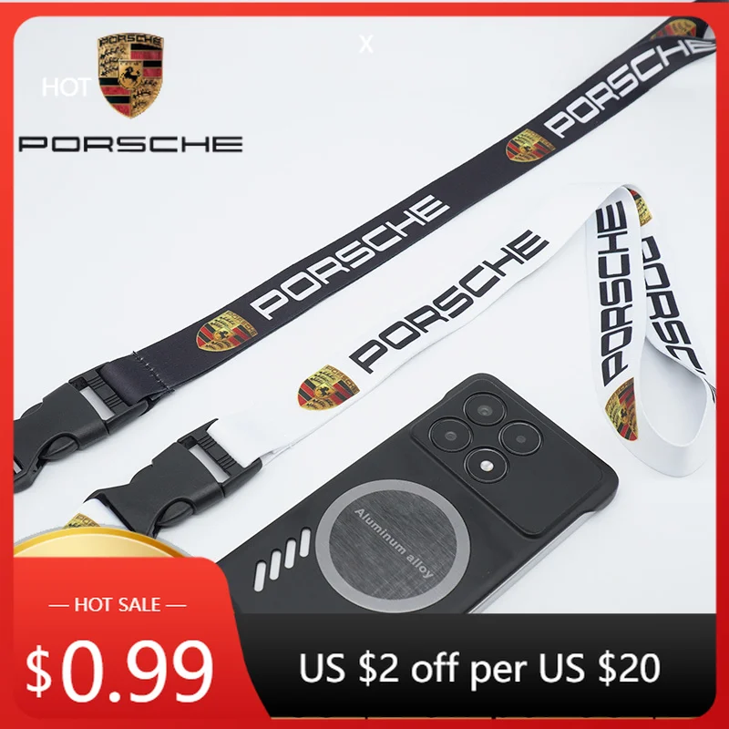 

Наклейка на автомобиль Porsche, шейный ремешок, шнурок для ключей, мобильного телефона, рабочей ID-карты, подвесной шнурок-брелок для Porsche Cayenne, Panamera, Macan