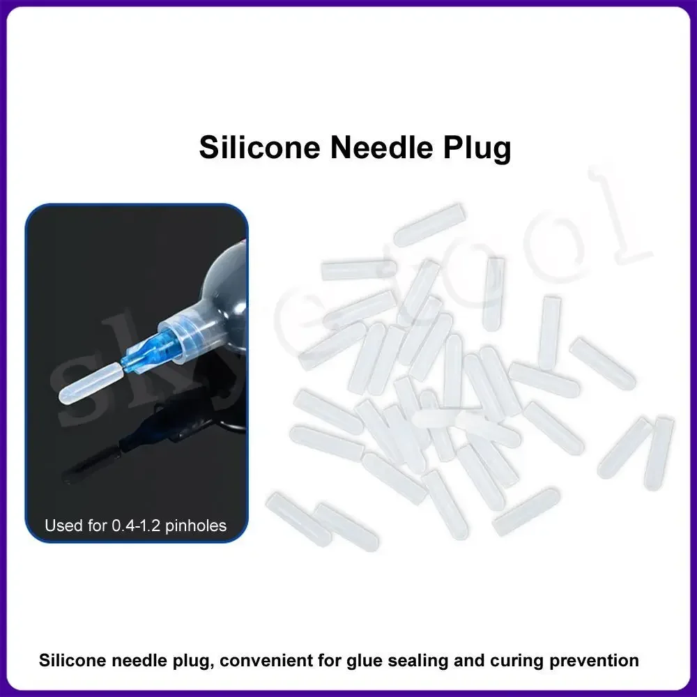 50/100 PCS Mobile Phone Maintenance Glue Dispensing Needle Special Silicone Plug Sealing Glue to Prevent Glue From Solidifying