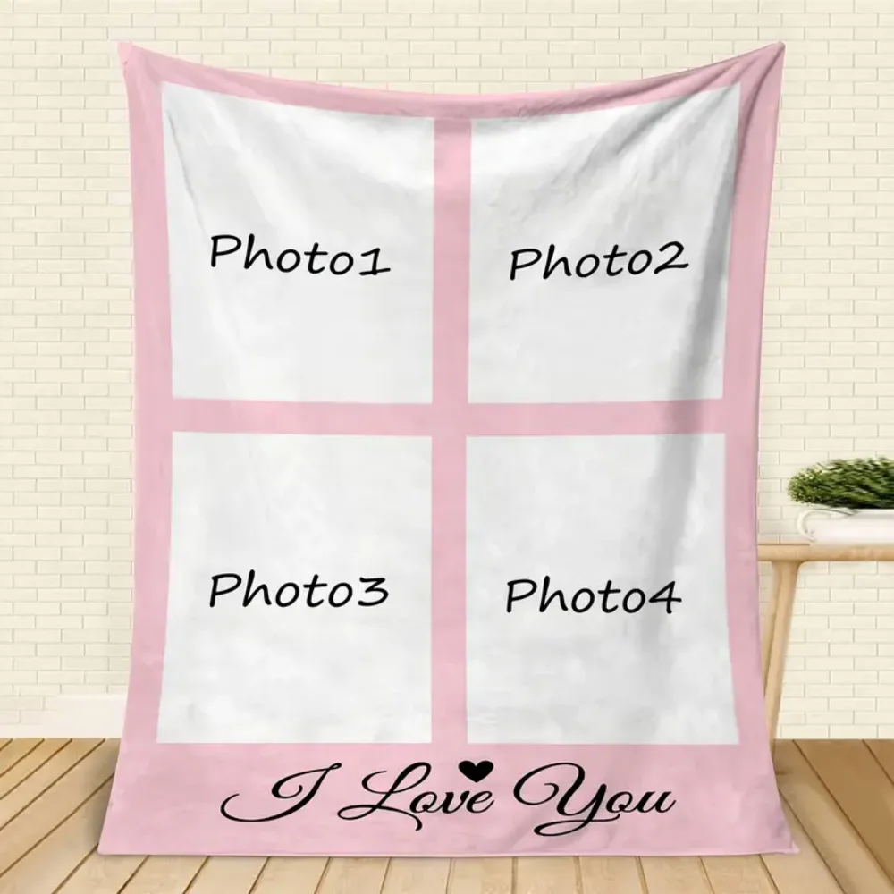 بطانية فلانيل مخصصة للصور - طباعة صورة شخصية، ناعمة ومريحة لجميع المواسم، هدية مثالية للعائلة والأصدقاء