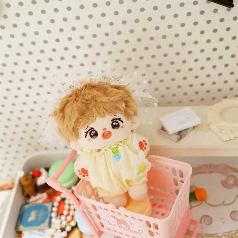 

Soft Kawaii Pajama Jumpsuit Set for Plush Doll, Cute Clothes, Changing Outfit, Dressing Game Gifts for Girls, 10cm, 2Pcs