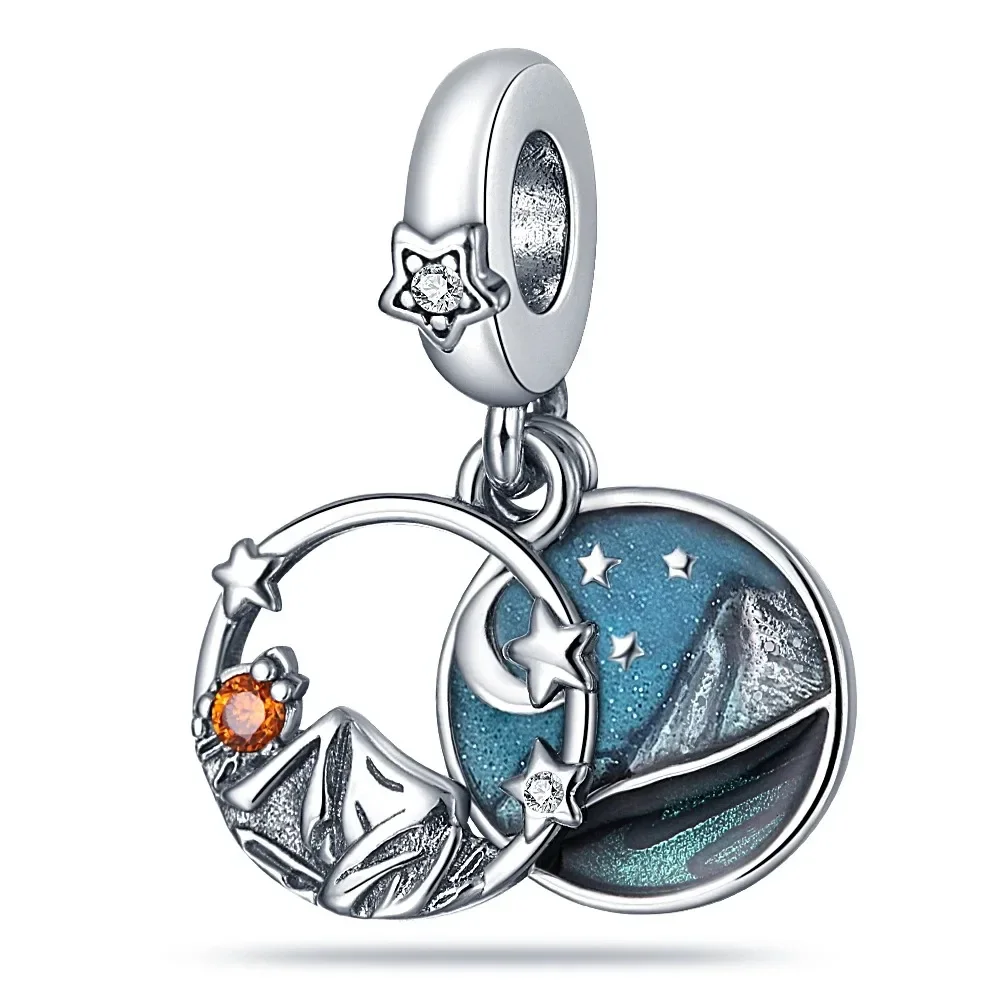 Charms de luciérnaga de Plata de Ley 925, globo aerostático de mal de ojo, azul, para pulsera Pandora Original, fabricación de joyas DIY, regalo