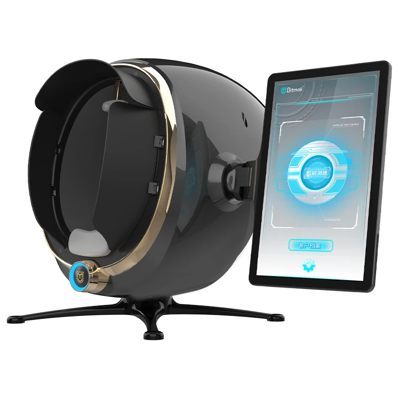 Scanner de peau 3D portable, analyseur de soins du visage, machine de moniteur, miroir magique, test, détecteur anglais, analyse de test de caméra qualifiée ale