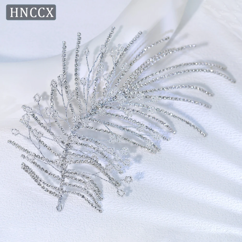 YouLaPan Exquisite Rhinestone Hair Pieces Hand Woven Simulated Feathers Elegant Bridal Wedding Banquet Hair Accessories HP188
