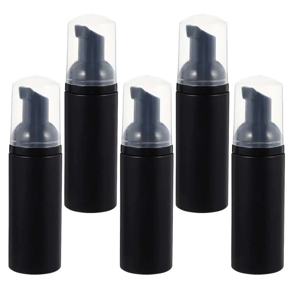 5Pcs Mousse Foaming Bottle Smooth Round Refillable Liquid Soap Dispenser Portable Travel Bath Shower Gel Container Reusable