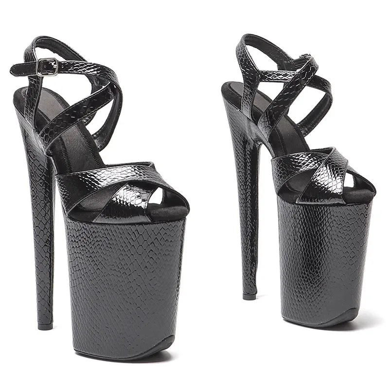 

Peep Toe 23CM/9inches PU Upper Plating Platform Sexy High Heels Sandals Pole Dance Shoes 050