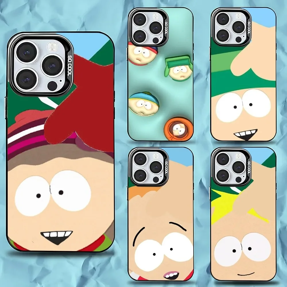 

Funny S-South-Park Phone Case For iPhone 16,15,14,13,12,11,Pro,Max,Plus,Mini,XS,SE Anti Fall Black Matte Hard Bumper