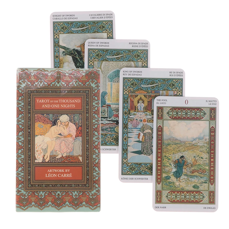 

78Pcs Tarot of the Thousand and One Nights Card Game Fate Divination Family Party Board Game Oracle Tarot For Beginner