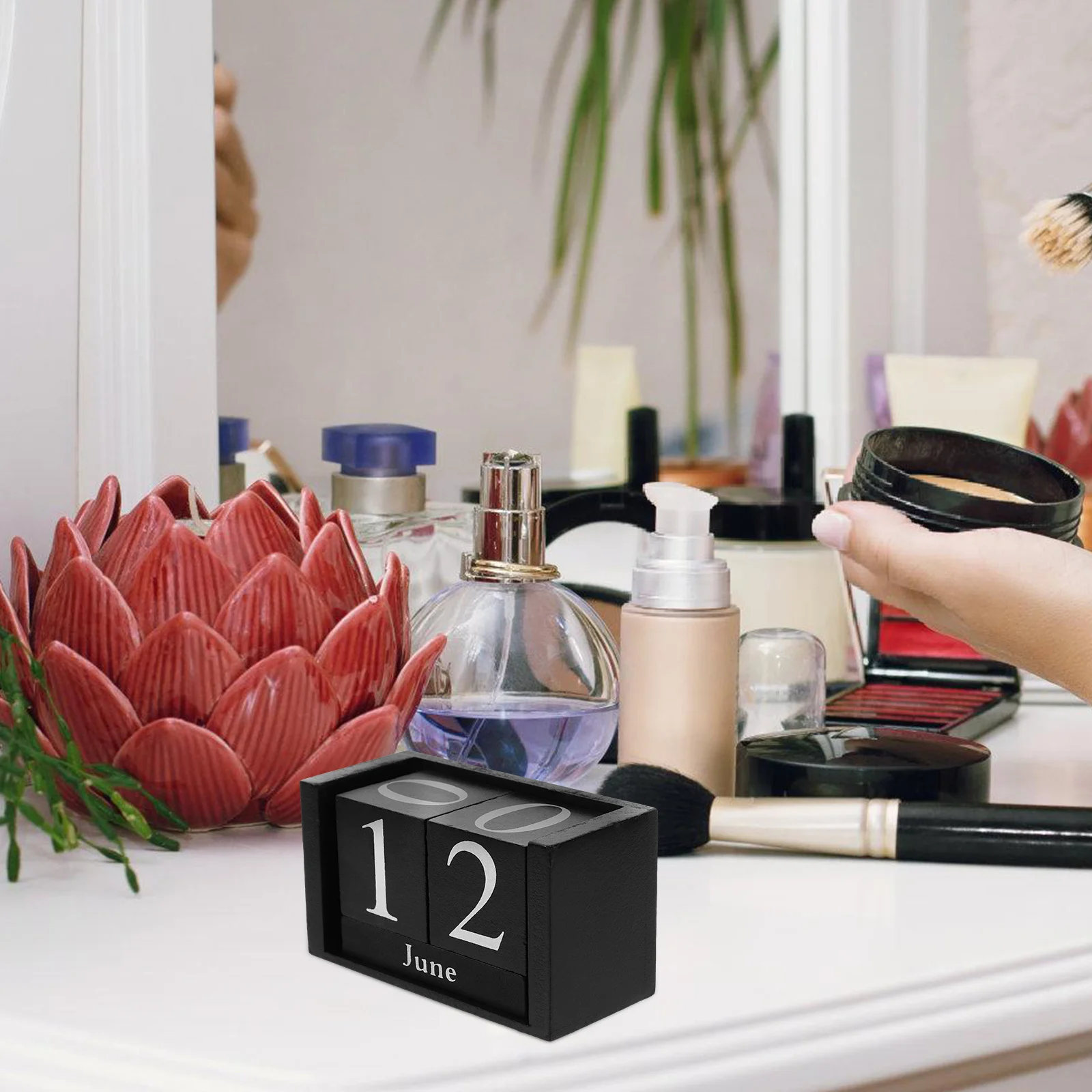 

Элегантный деревянный календарь с многоразовыми блоками, декор для рабочего стола в европейском стиле для офиса, учебы, дома, ежедневного использования, стоячий календарь