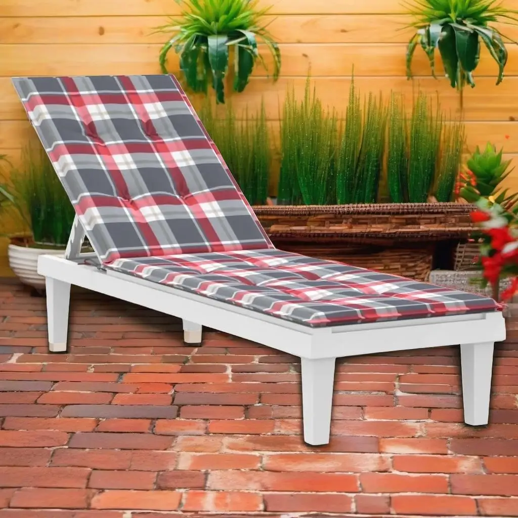 

Red Check Pattern Deck Chair Cushion 29.5x41.3x19.7in, 1.6in Thick Outdoor Patio Pad