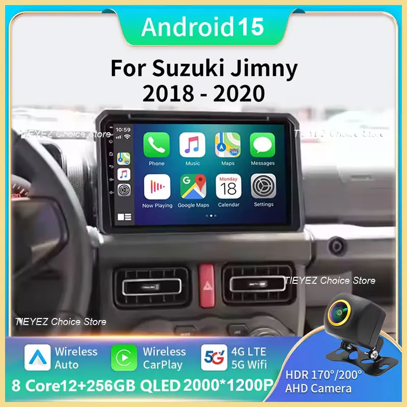 Android 15 Based Car Audio System with CarPlay Auto GPS Navigation DSP DVD and 5G Connectivity for Suzuki Jimny 2018–2020 Model