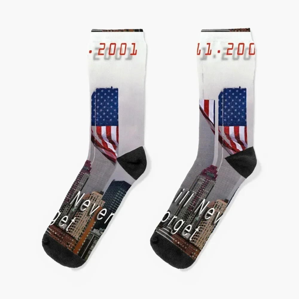 9-11 - We Will Never Forget Socks with print Thermal man winter essential Men Socks Luxury Brand Women's