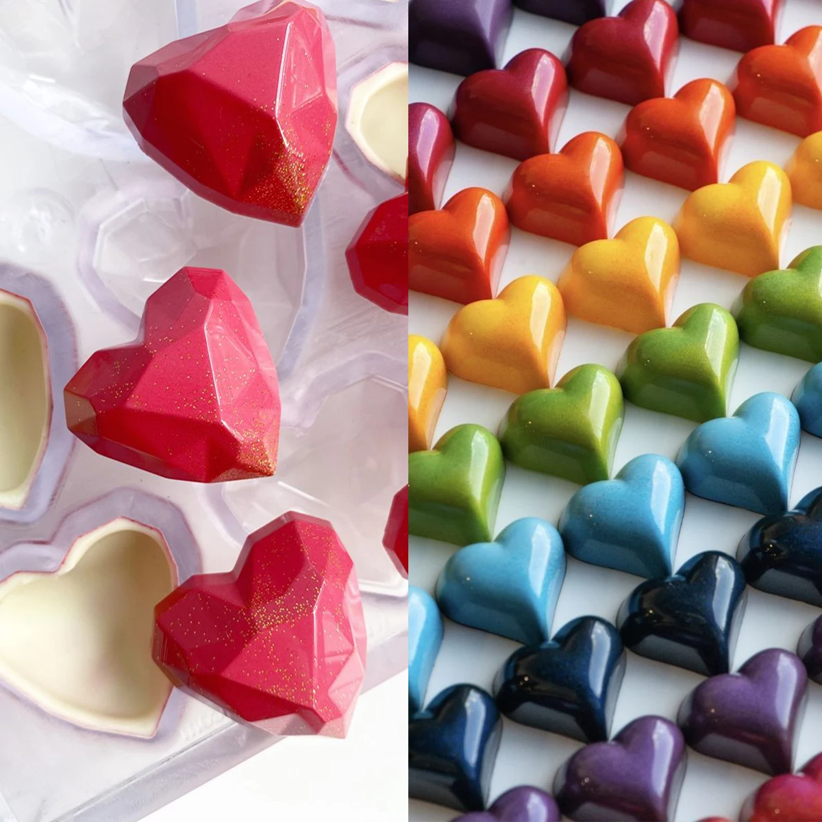 

Valentine's Day Chocolate Mold Love Chocolate Shape of Hearts, Roses, Lips, Diamond, Polycarbonte Candy Mould