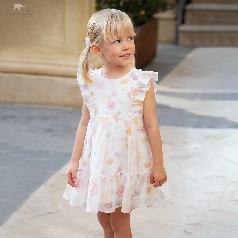 

Dave Bella Children Dresses Spring Summer Sleeveless Girls Cool Sweet Skirt Cotton Soft Outerwear Elegant Kids Clothes DB2251903