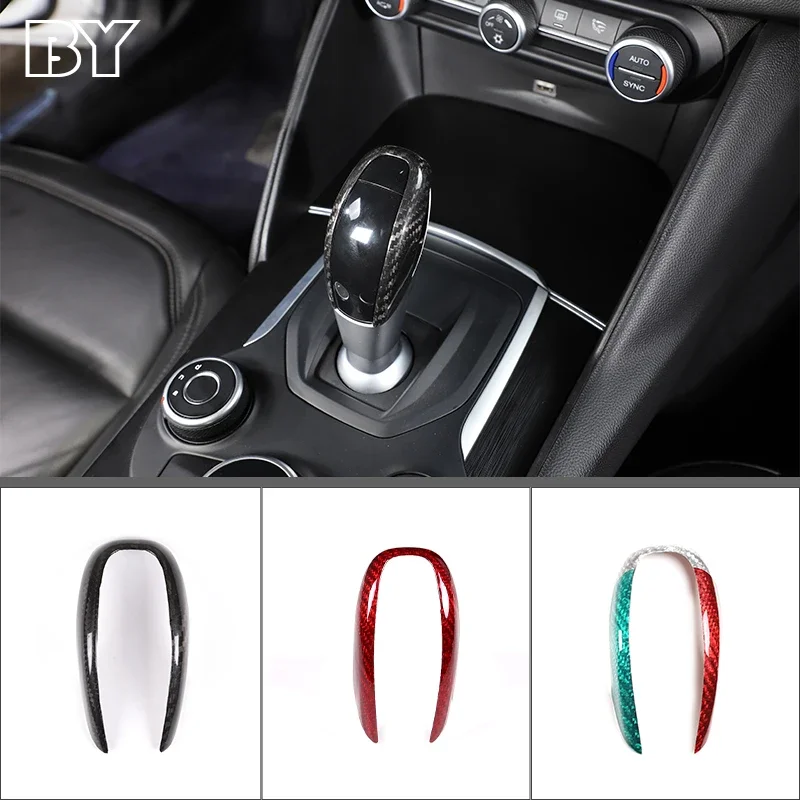 Car Gear Head Shift Knob Cover Trim Sticker For Alfa Romeo Giulia 2017-2019 Auto Styling Interior Accessories