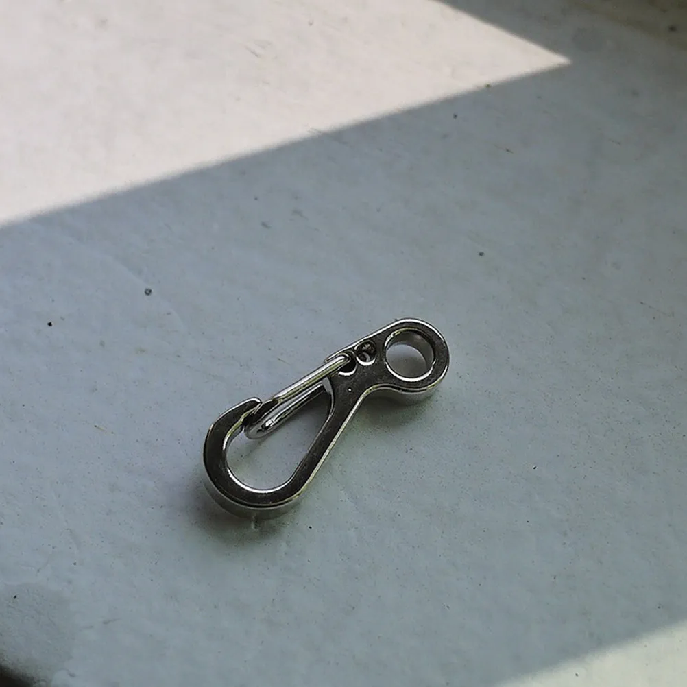 10Pcs Smooth Edge Aluminium Alloy Mini Carabiner Clip Spring Opening Keychain Lock Hook for Parachute Cord Compass Whistle