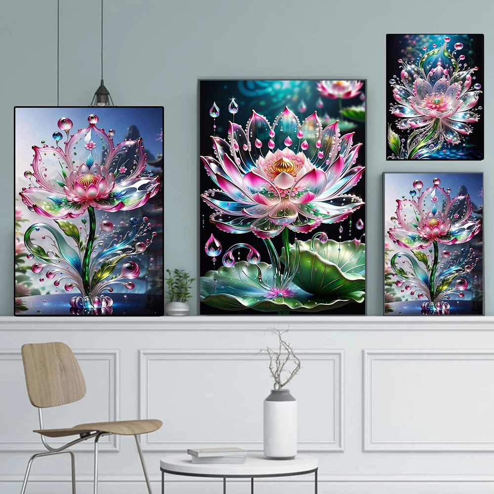 

Abstract Transparent Flowers Art Aesthetic Posters Prints Modern Living Room Background Wall Home Decor Canvas Painting Cuadros