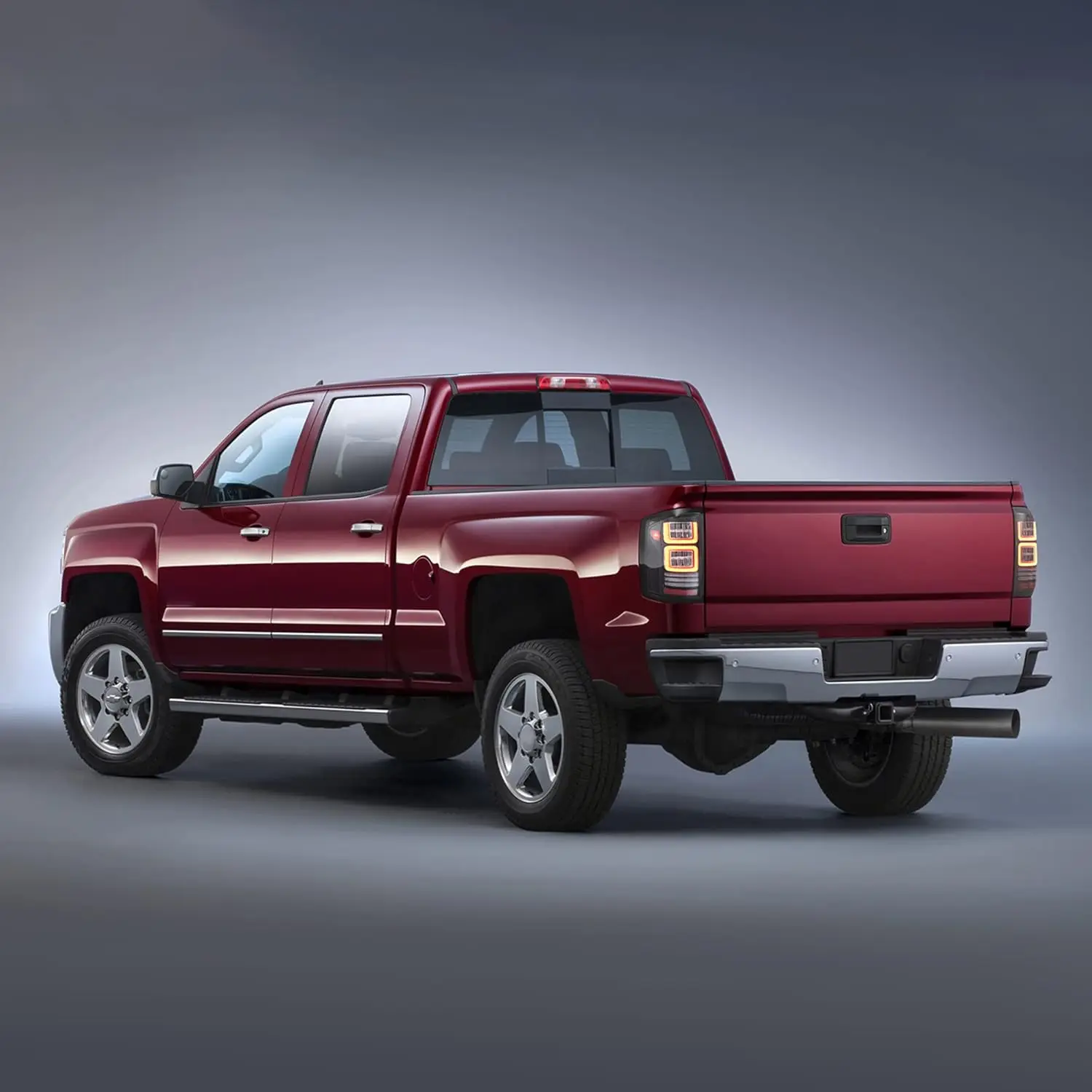 Светодиодные задние фонари, совместимые с пикапом Chevy Silverado 1500 2500HD 3500HD 2014-2018 с красным указателем поворота и ходом Li