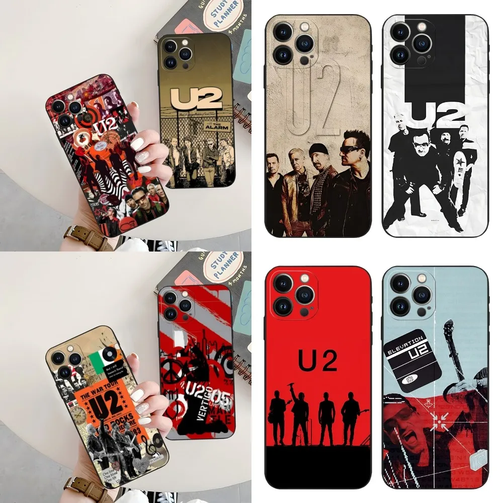 U2 Pop Band Phone Case for Iphone 15 14 13 12 11 Pro Max Xr X Xs Mini 8 Plus SE 2022 Black Soft Silicone Cover