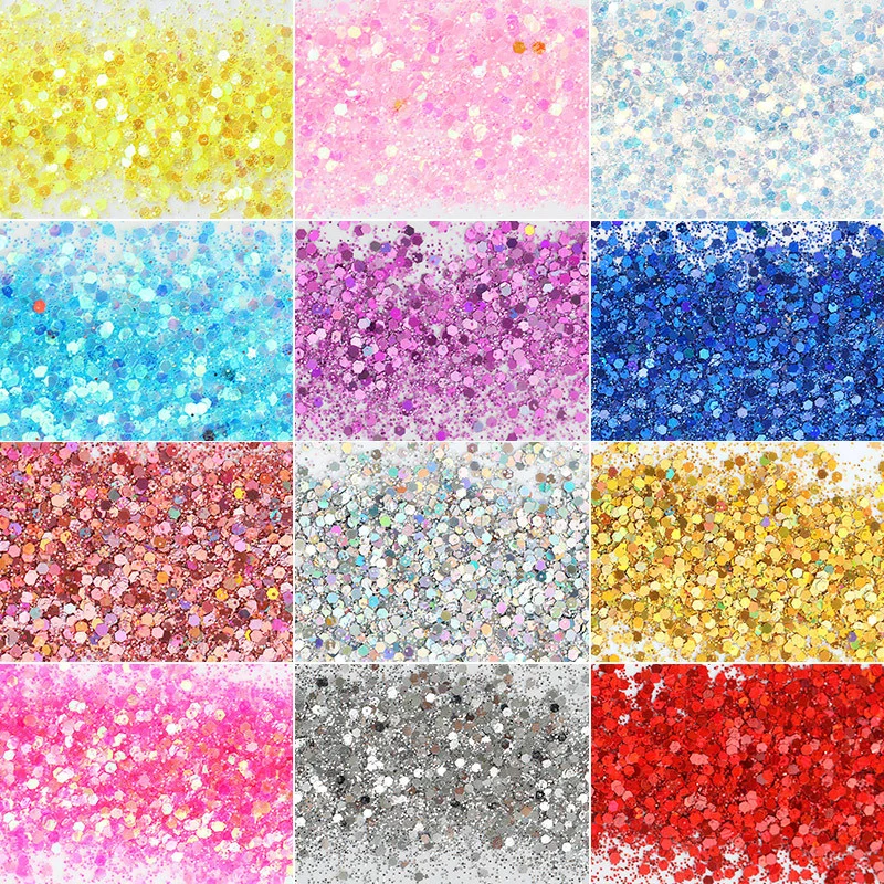 Holographic Chunky Glitter Resin Glitter Sequin Flake Crafts Chunky Glitter Resin Tumblers for Nail Face Glitter Jewelry Making