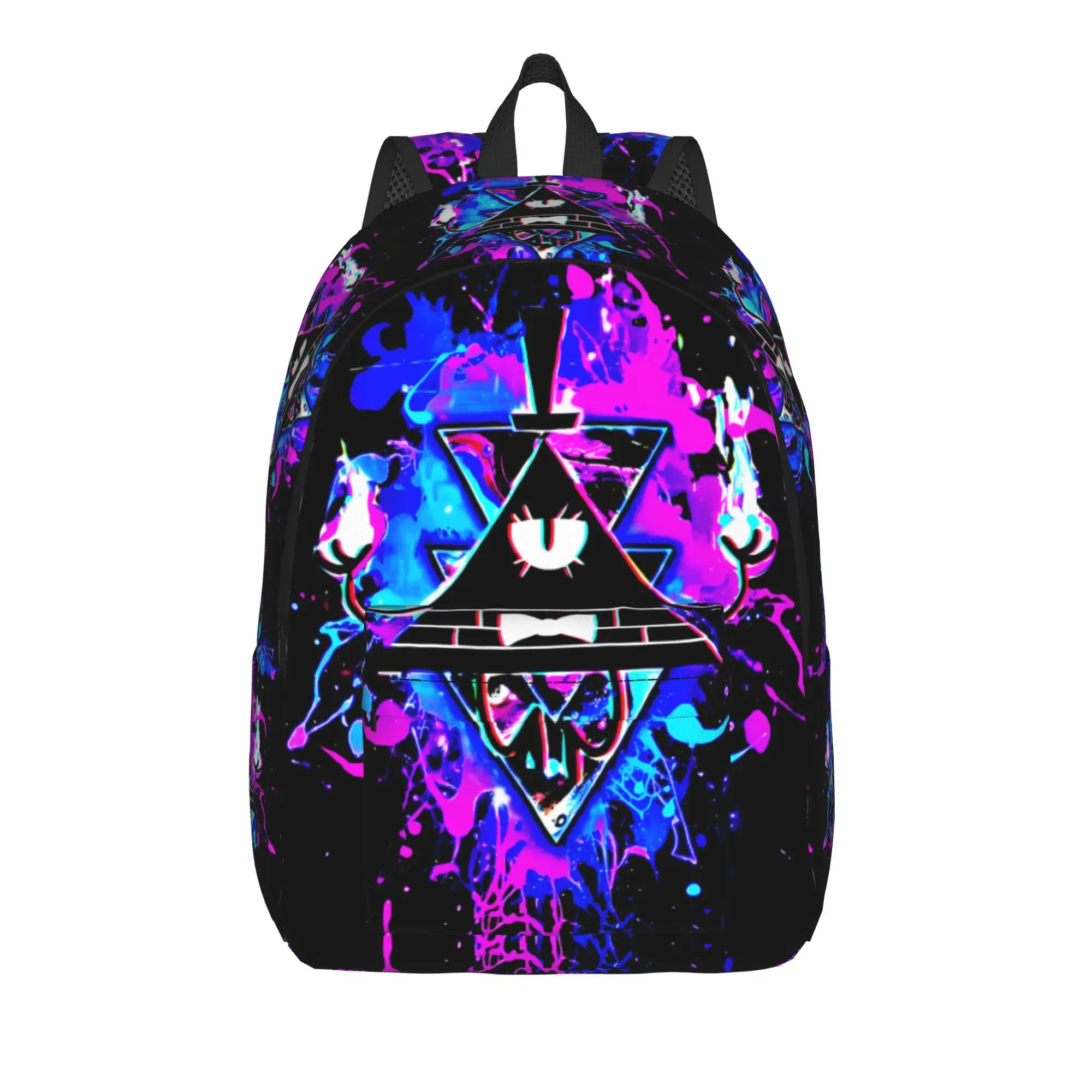 Bill Cipher Backpack Gravitys Anime Falls Teen Polyester Workout Backpacks Soft Fun High School Bags Rucksack