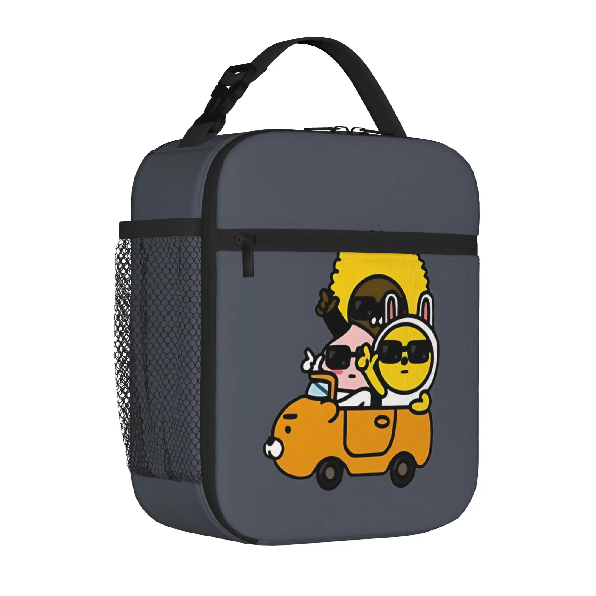1 Piece Portable Lunch Container Fluffy Road Buddies  Zipper Closure Durable Pocket K-Kakao For Lunch Box Bag