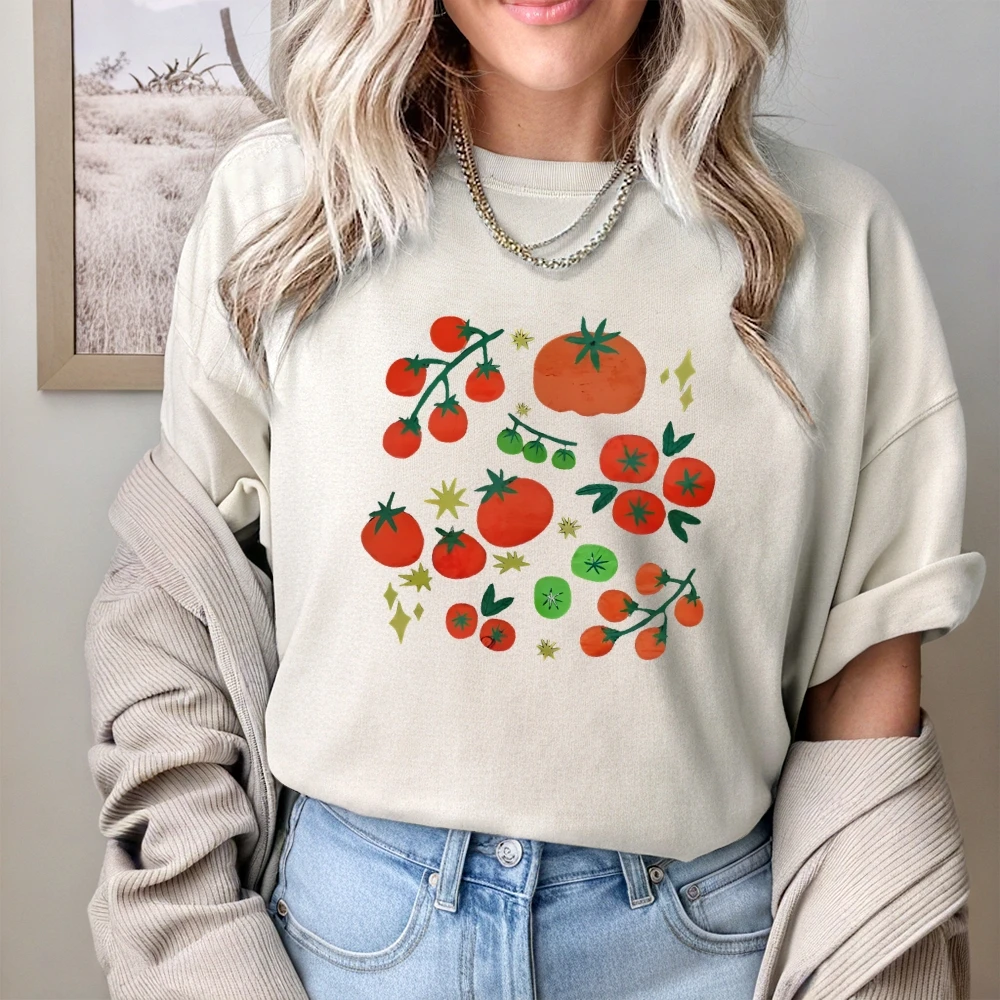 

A Pile Of Tomatoes Graphic Shirt Adorable Girls Clothes Cute Pattern Tee Comfort Color Vintage Retro Y2K Fashion Style