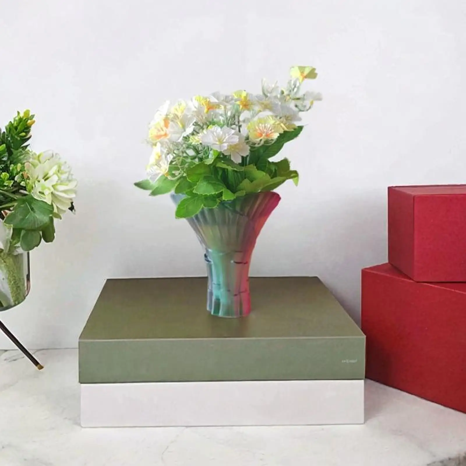 

Flower Vase Photo Prop Modern Art Table Ornament for Office Mantle Bookshelf