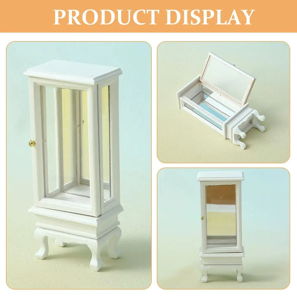 Vetrina per mobili in miniatura per case delle bambole Vetrina bianca pura per piccoli spazi Soluzione versatile per vetrine