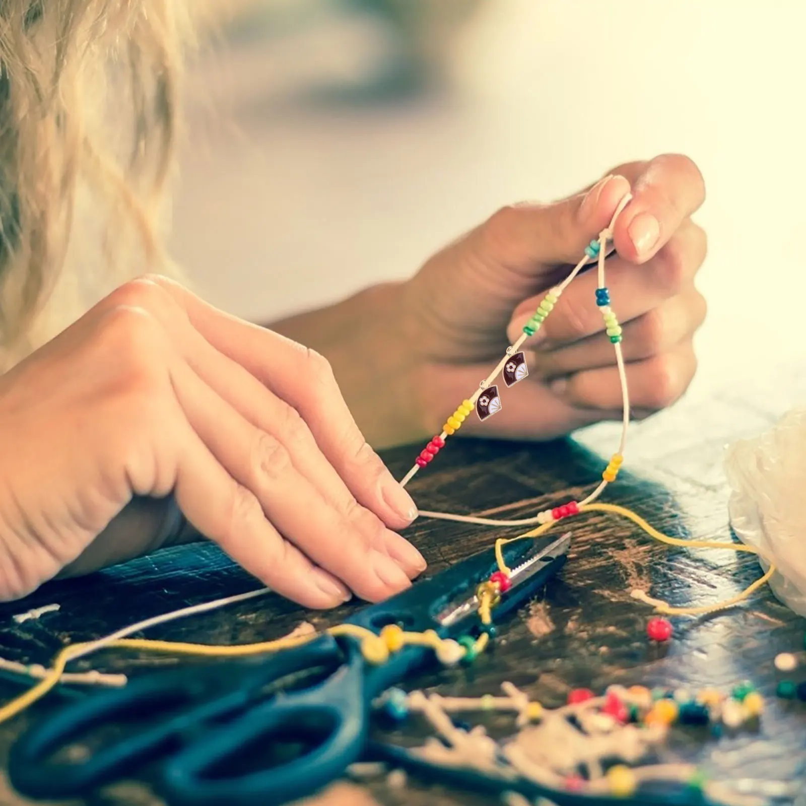 

15pcs Jewelry Charms Diy Necklace Accessories Alloy Dangle Pendant Wedding Fans Japanese Crafts Festival Tea Party