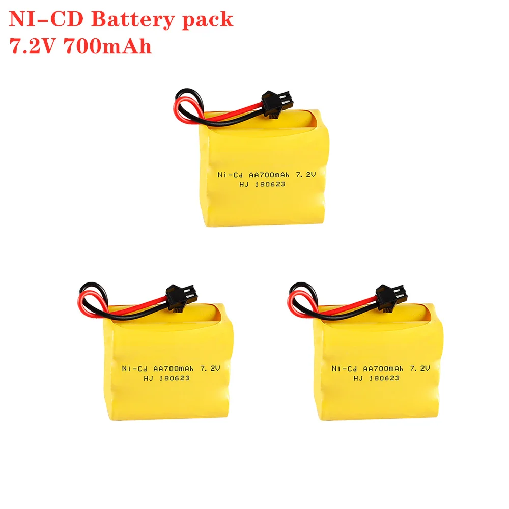 ชุดแบตเตอรี่ NiCd 1-10ชิ้น/ล็อต7.2V 700mAh สำหรับของเล่น RC รถถังรถไฟหุ่นยนต์เรือปืน Ni-Cd AA 700mAh 7.2V แบตเตอรี่ชาร์จได้