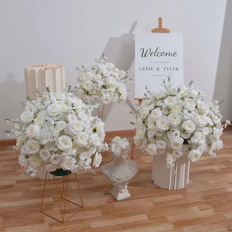 Artifical Flowers For Wedding Decoration Rose Hydrangea Flower Ball Platform Stage Decor Road Leading Flower Ball Photo Props