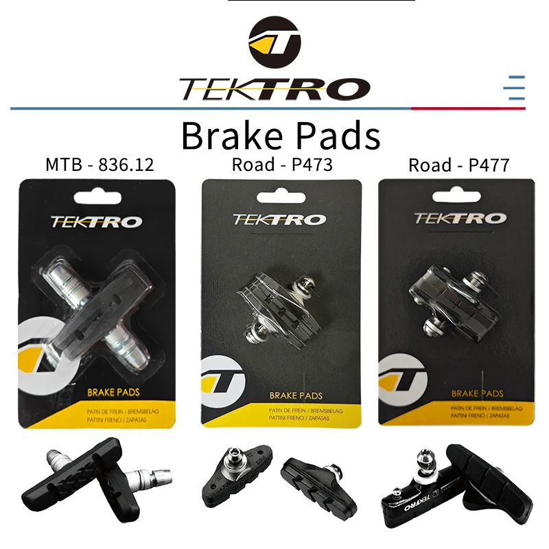 TEKTRO 836.12 P473 P477 Bicycle Brake Pads MTB Road Bicycle Brake Aluminum Wheel Brake Pads Used for Caliper Brakes