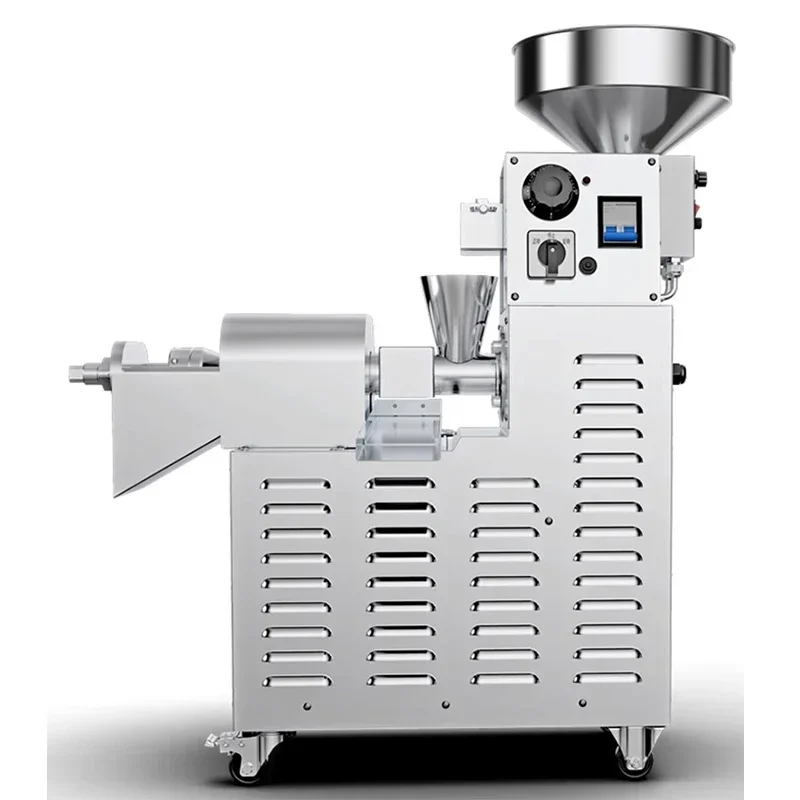 Commercial Oil Press Machine, Stainless Steel Oil Extractor for Olive, Coconut, Integrated Stir-Frying & Pressing