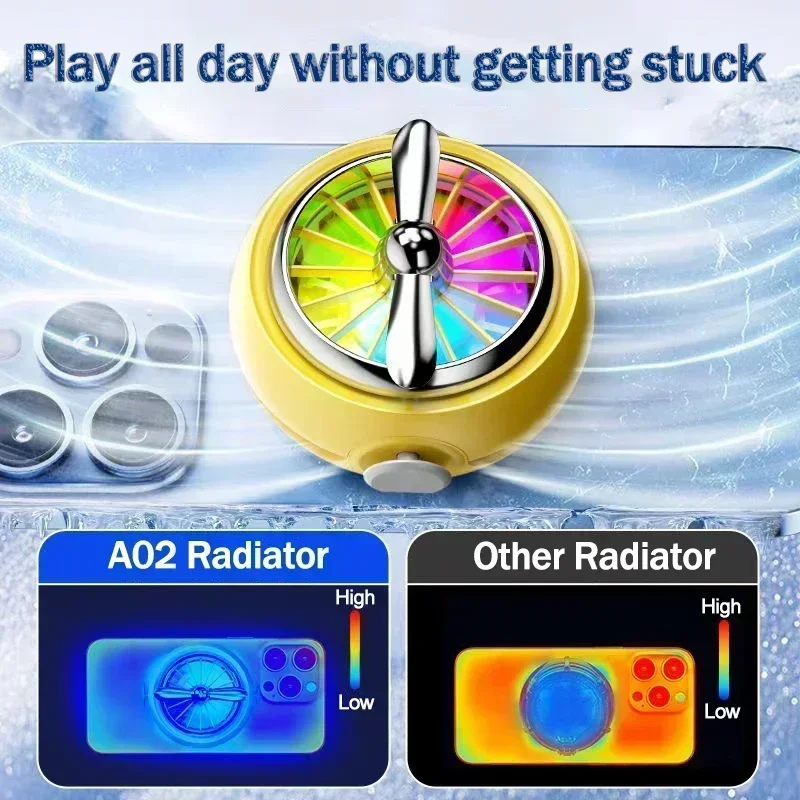 A02 Mobile Phone Gaming Accessories ABS+Aluminum Alloy Semiconductor Removable Cooling Radiator for IOS Android PUBG Game Cooler