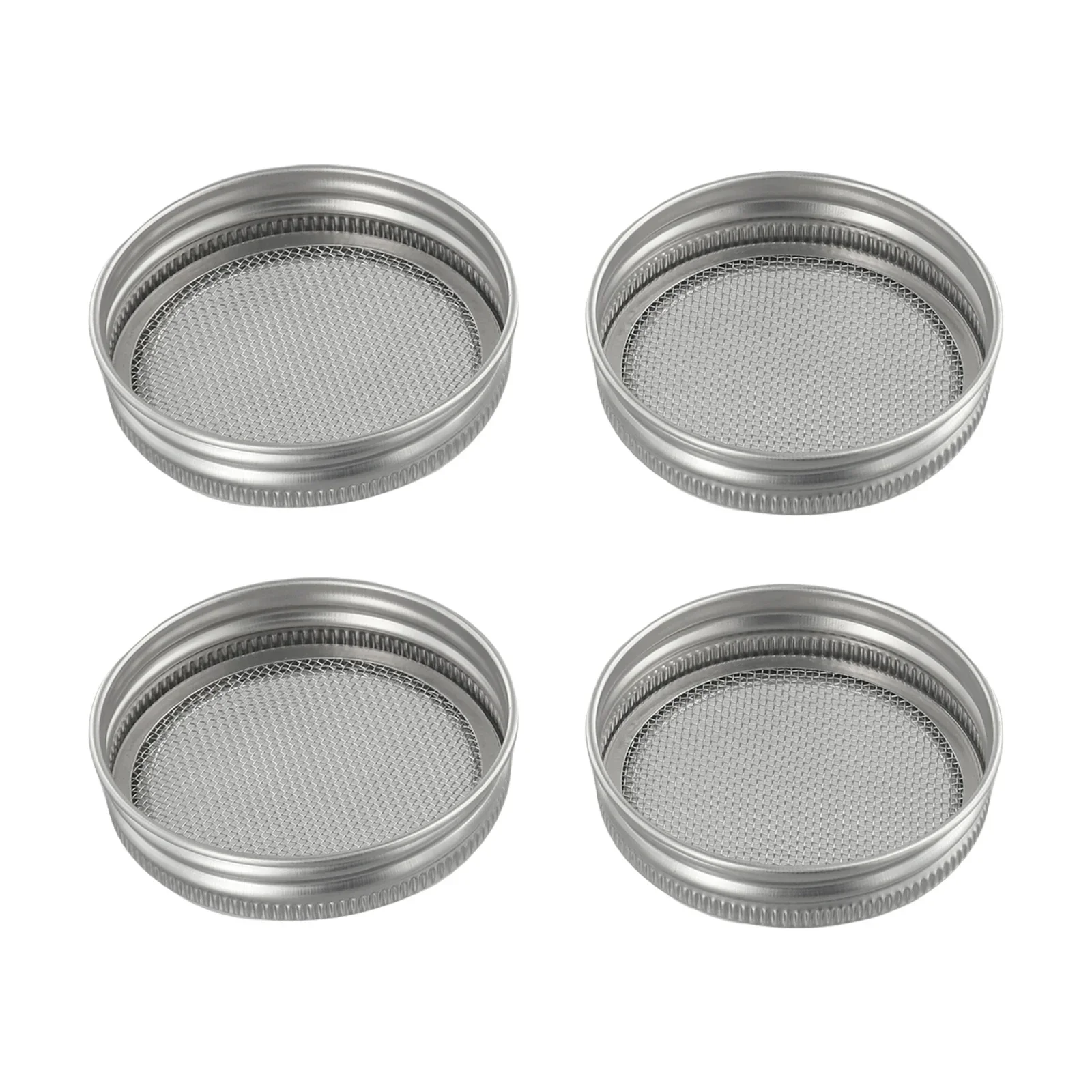 Tapa de brotes de colador de acero inoxidable de 70 mm para tarros que evita que el desorden y promueve una brotes saludables, juego de 4