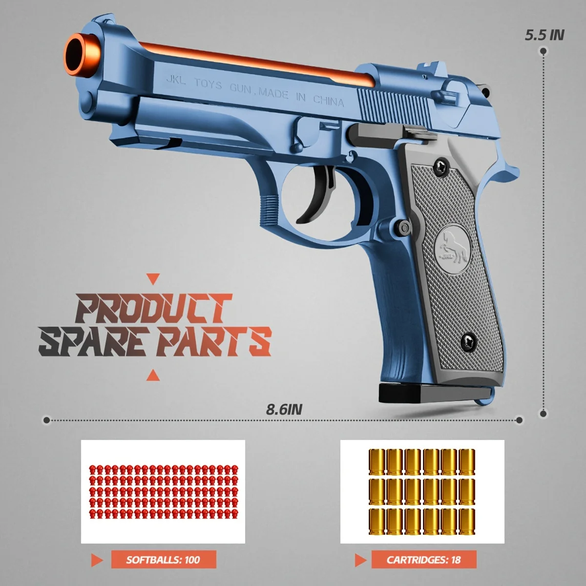 Speelgoedpistool, Zachte Kogel Speelgoed Pistool Voor Jongens, Speelgoed Schuimblaster, Lege Shell Uitwerpen Speelgoedpistool Pistool, Kerst Verjaardagscadeaus